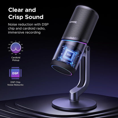 Cardioid mikrofon UGREEN CM769 (35629), RGB, USB-A, 2m, svart