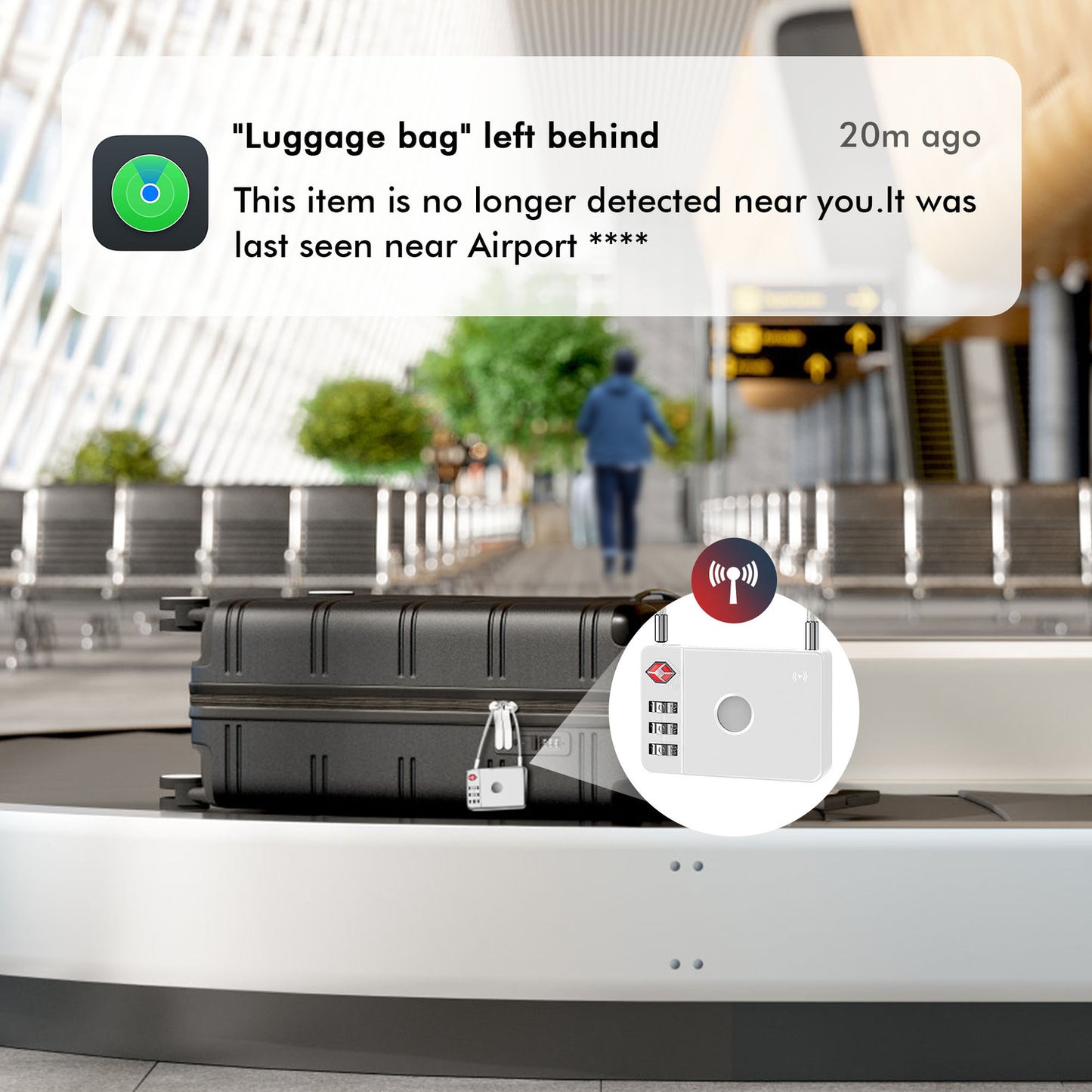 MiLi SmartTag MiLock Luggage for iOS Series, Hvit HD-P16-L