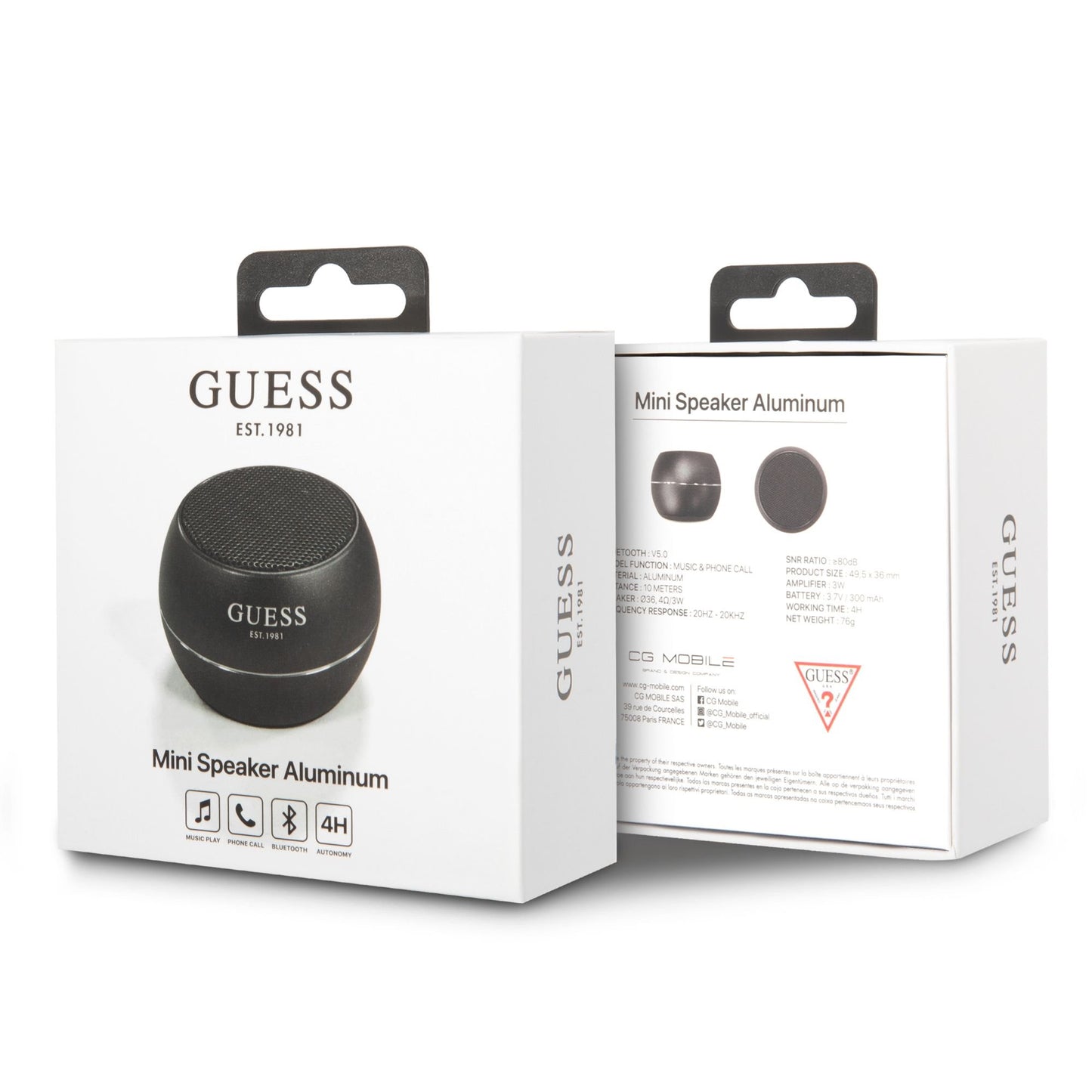 Bærbar Bluetooth-høyttaler Guess, 3W, Svart