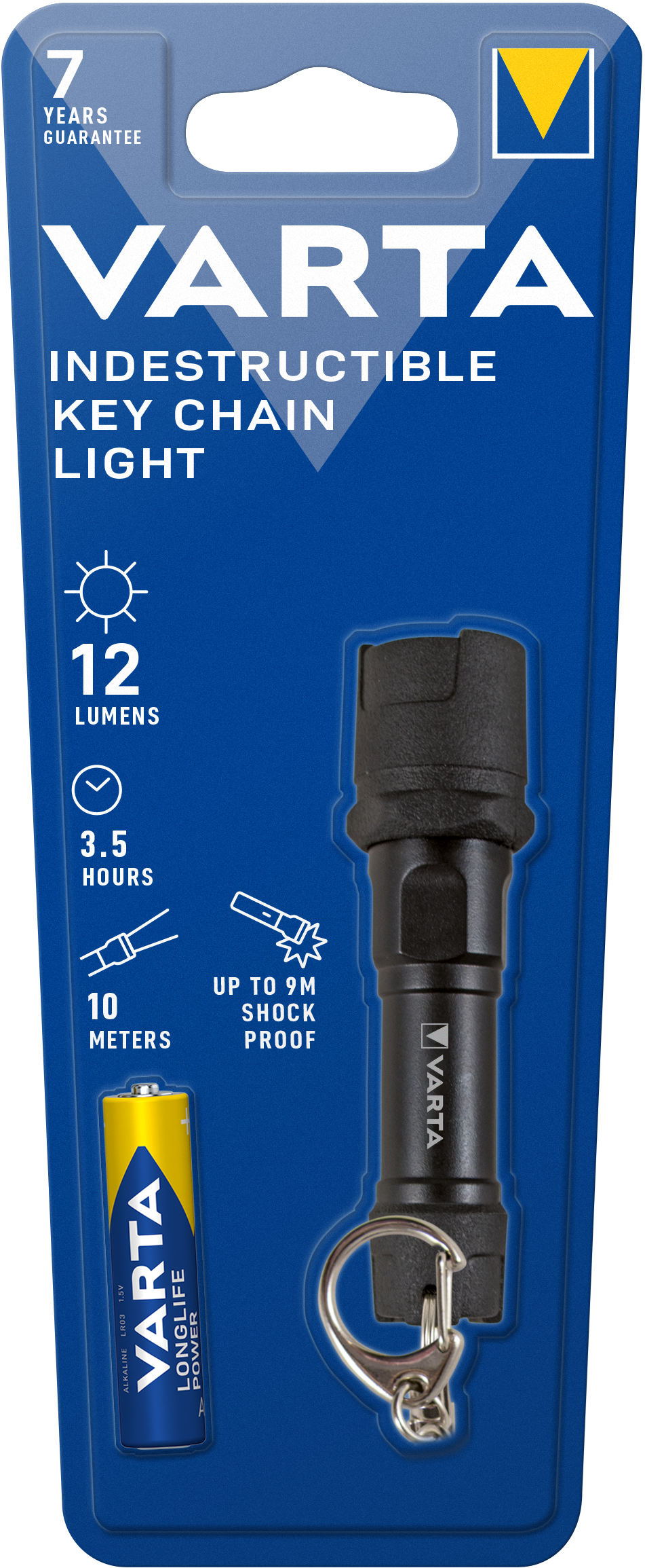 LED-lommelykt Varta INDESTRUCTIBLE, 12lm, IPX4
