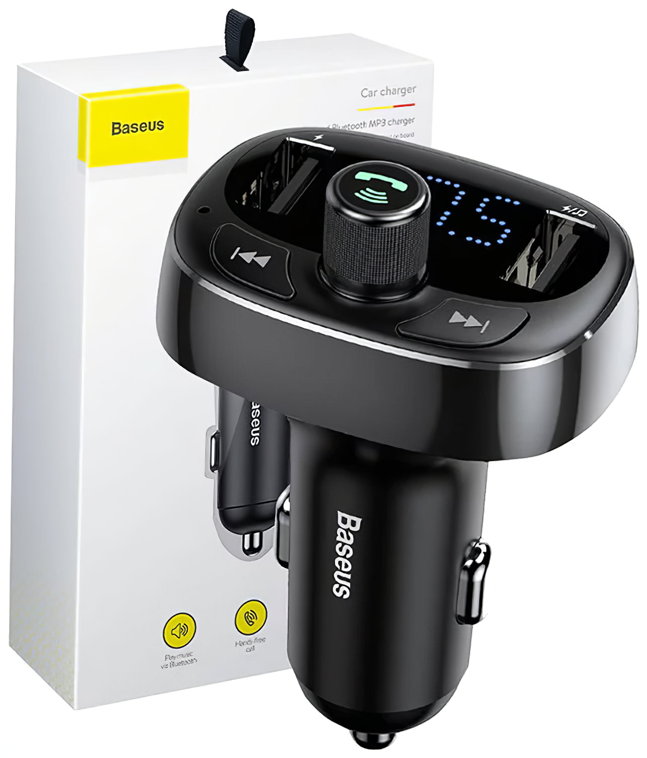 Bluetooth FM-modulator Baseus S-09, 2 x USB-A - 1 x microSD 
