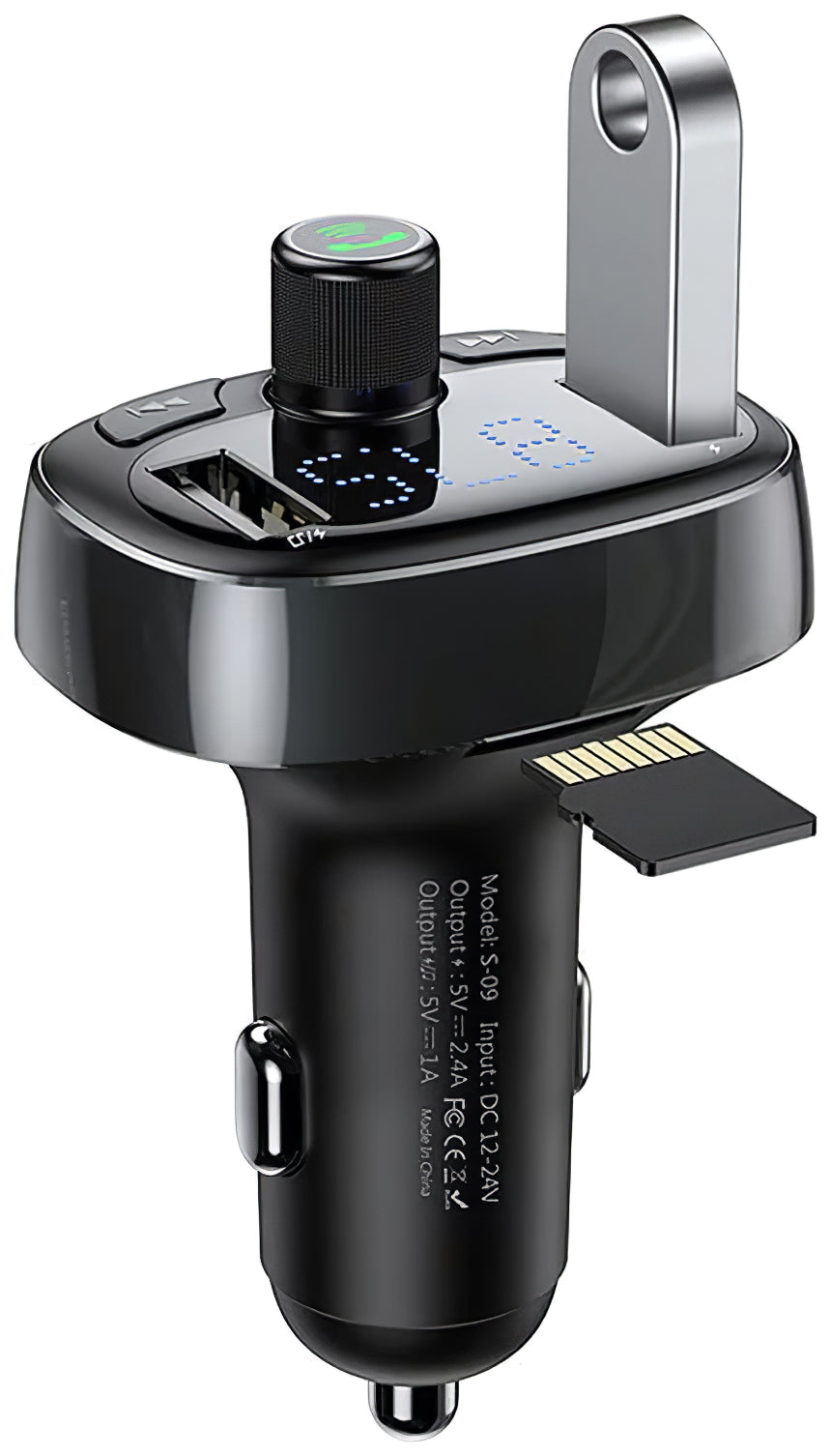 Bluetooth FM-modulator Baseus S-09, 2 x USB-A - 1 x microSD 