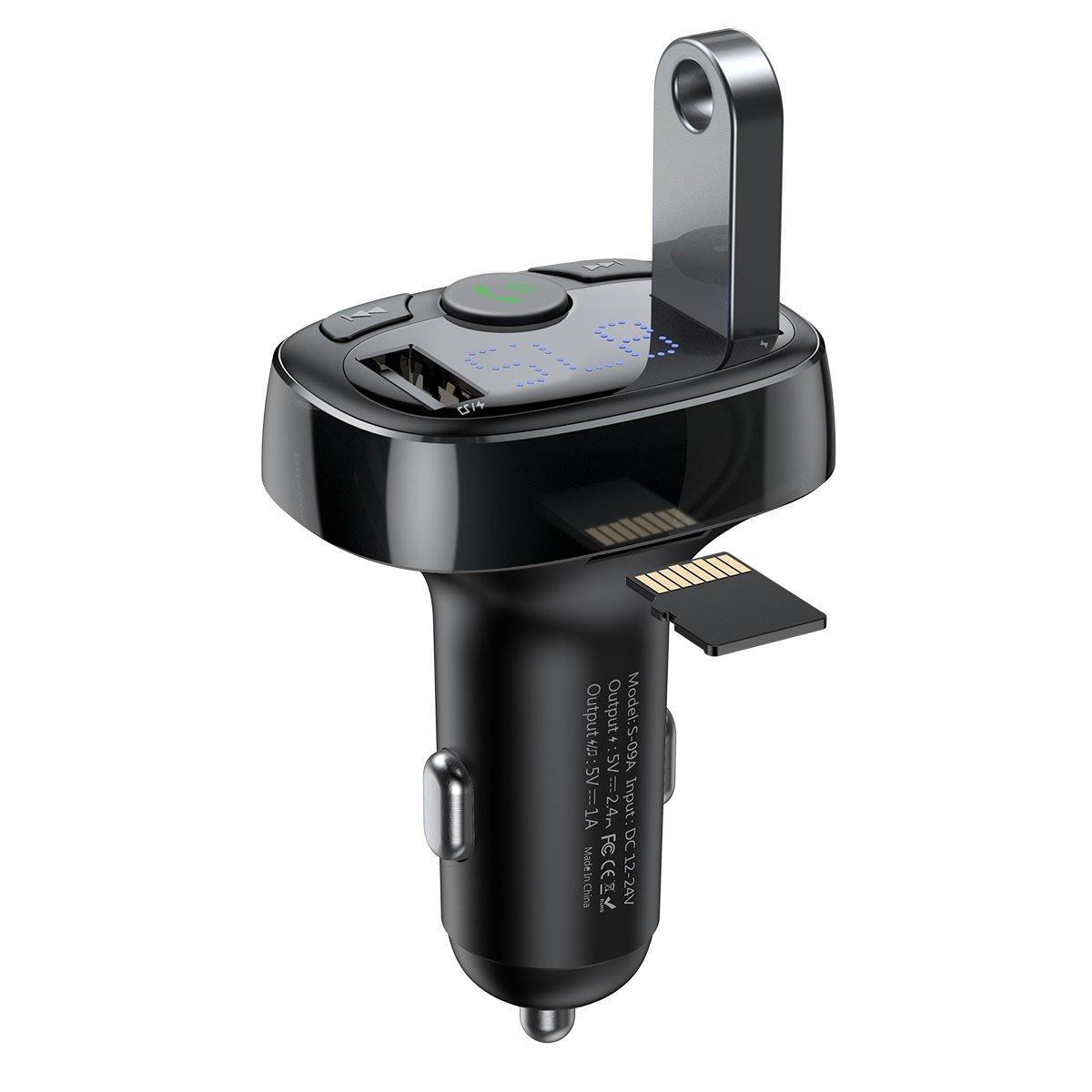 FM-modulator Bluetooth Baseus S-09A, 2 x USB-A - 1 x microSD 