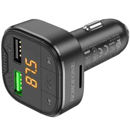 FM Bluetooth-modulator Borofone BC43 Flash, 2 x USB-A - 1 x microSD