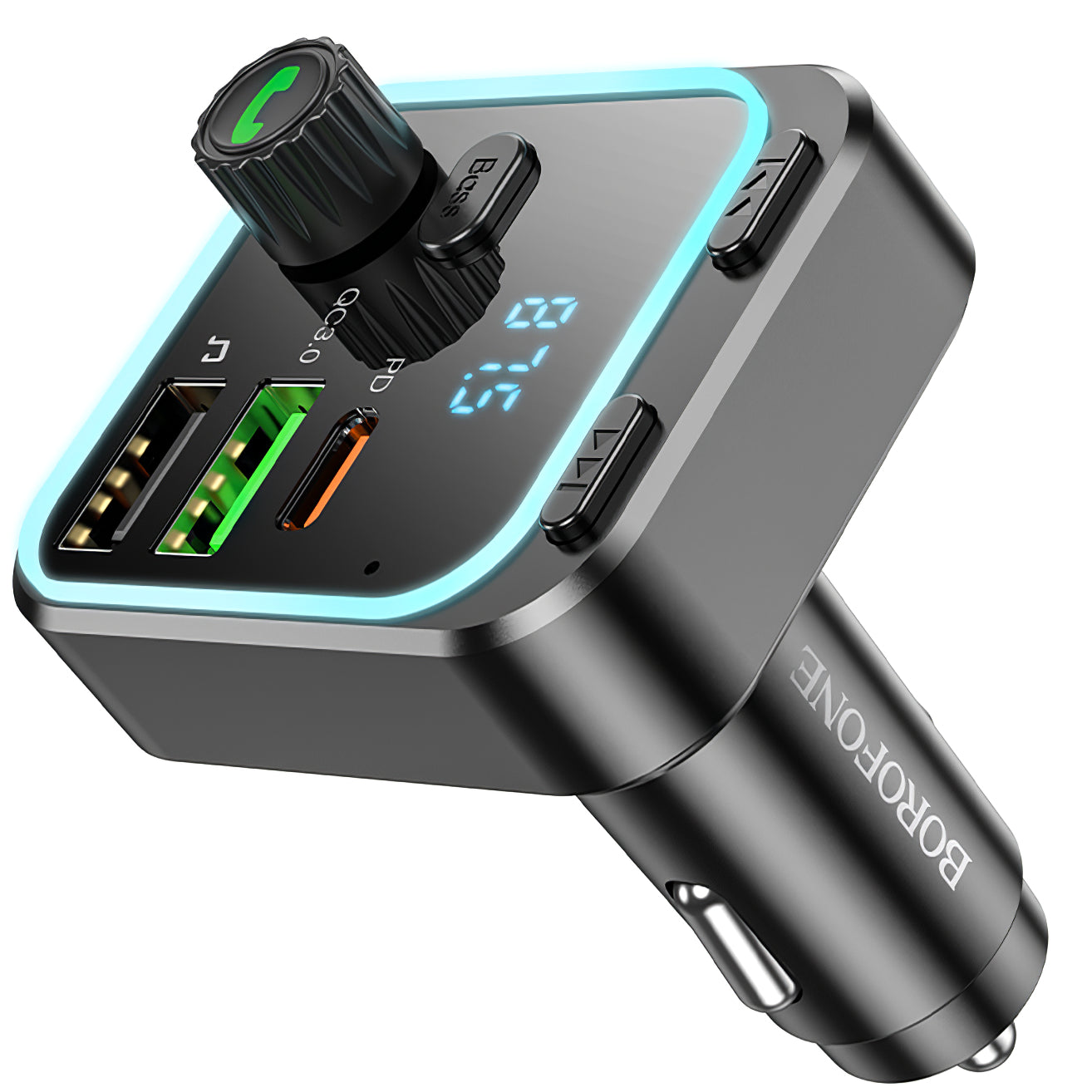 BC53 Highway Bluetooth FM-modulator, 2 x USB-A - 1 x USB-C 