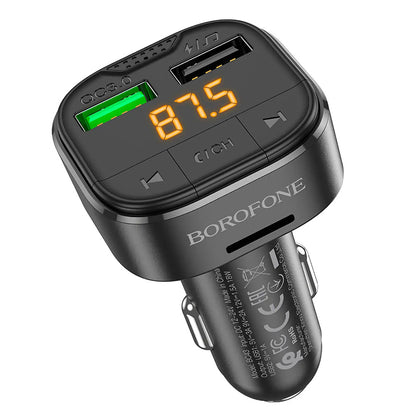 FM Bluetooth-modulator Borofone BC43 Flash, 2 x USB-A - 1 x microSD