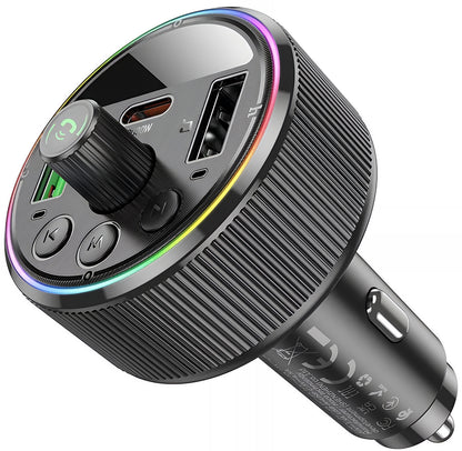 FM Bluetooth-modulator HOCO E82, 2 x USB-A - 1 x USB-C