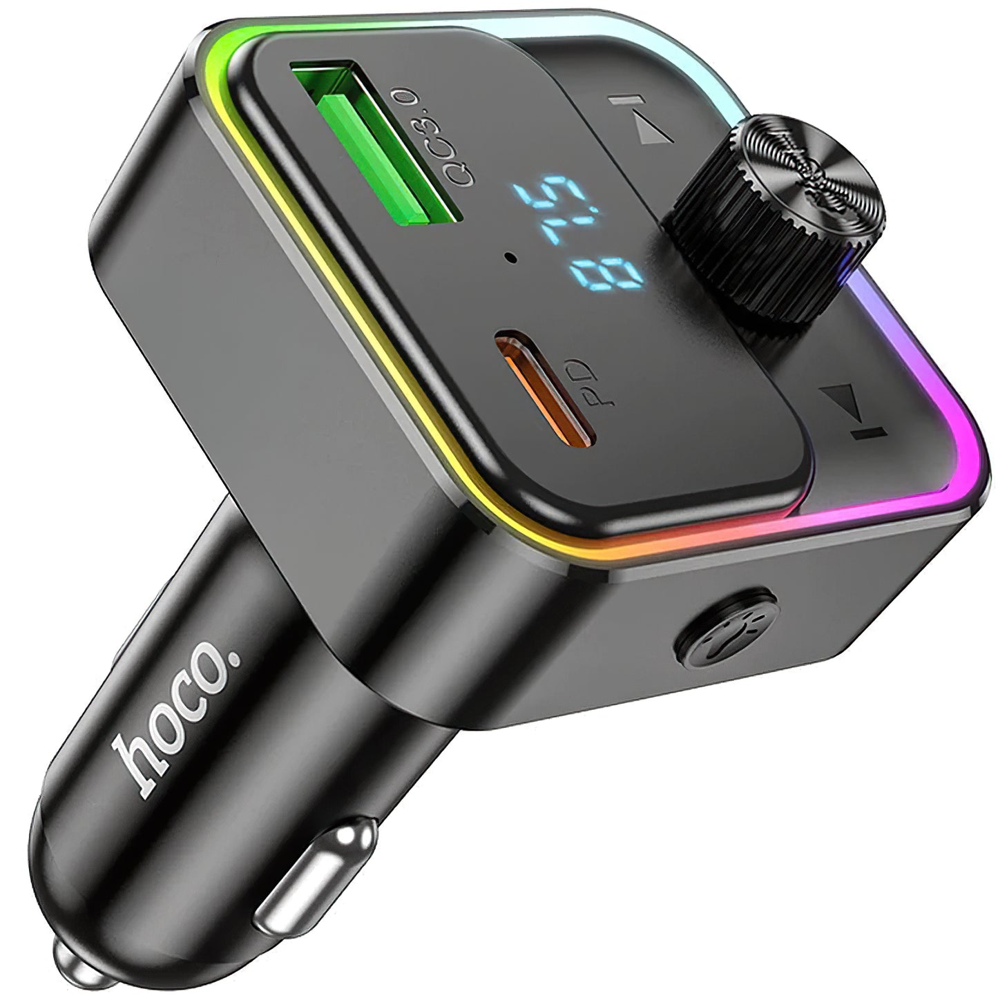 FM Bluetooth-modulator HOCO E81, 1 x USB-A - 1 x USB-C