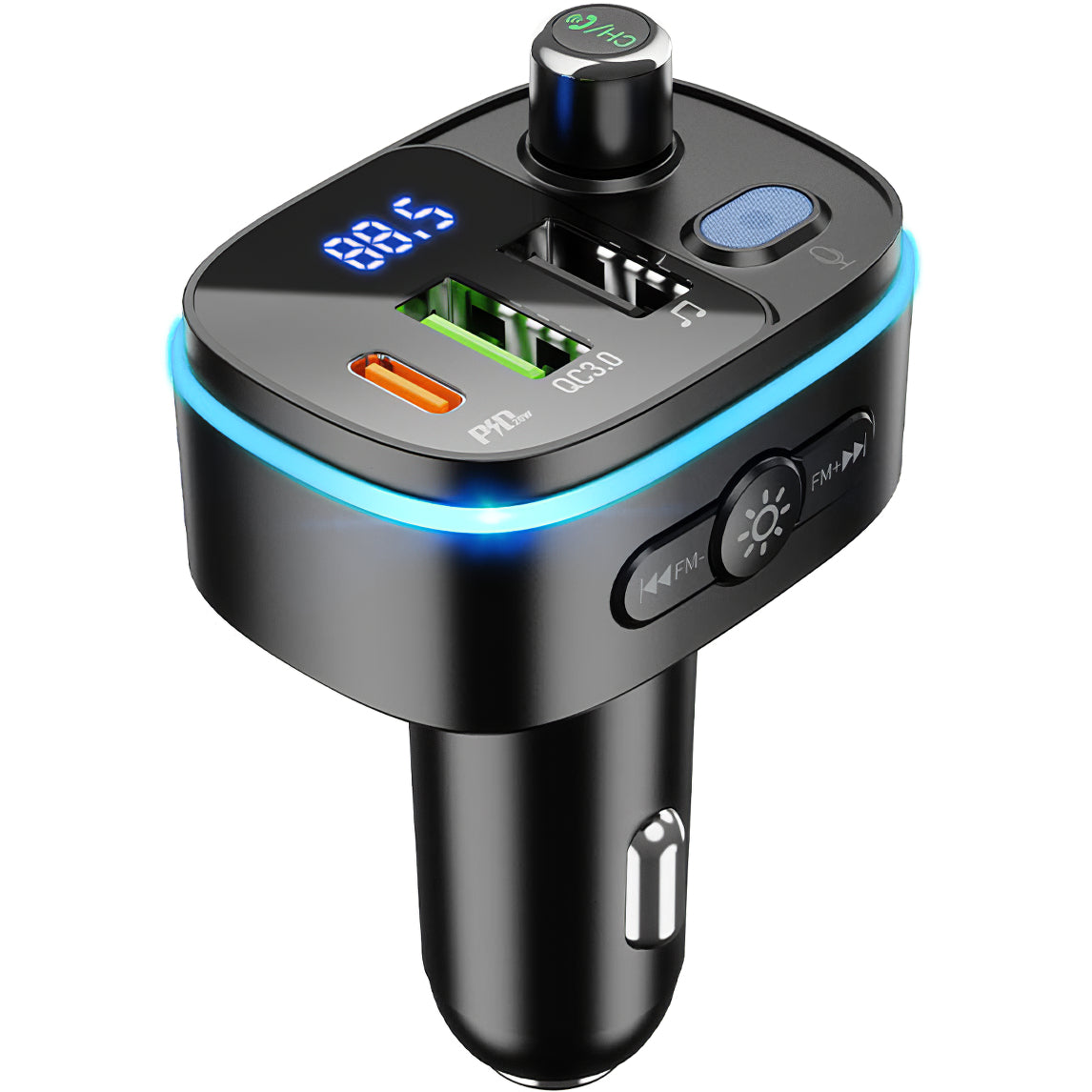 FM Bluetooth-modulator HOCO E62 Fast, 2 x USB-A - 1 x USB-C