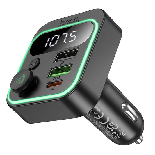 FM Bluetooth-modulator HOCO E85, 2 x USB-A - 1 x USB-C