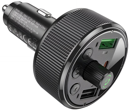 FM Bluetooth-modulator HOCO E82, 2 x USB-A - 1 x USB-C