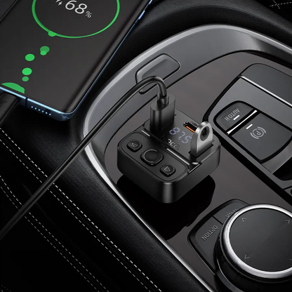 FM Bluetooth-modulator HOCO E87, 2 x USB-A - 1 x USB-C