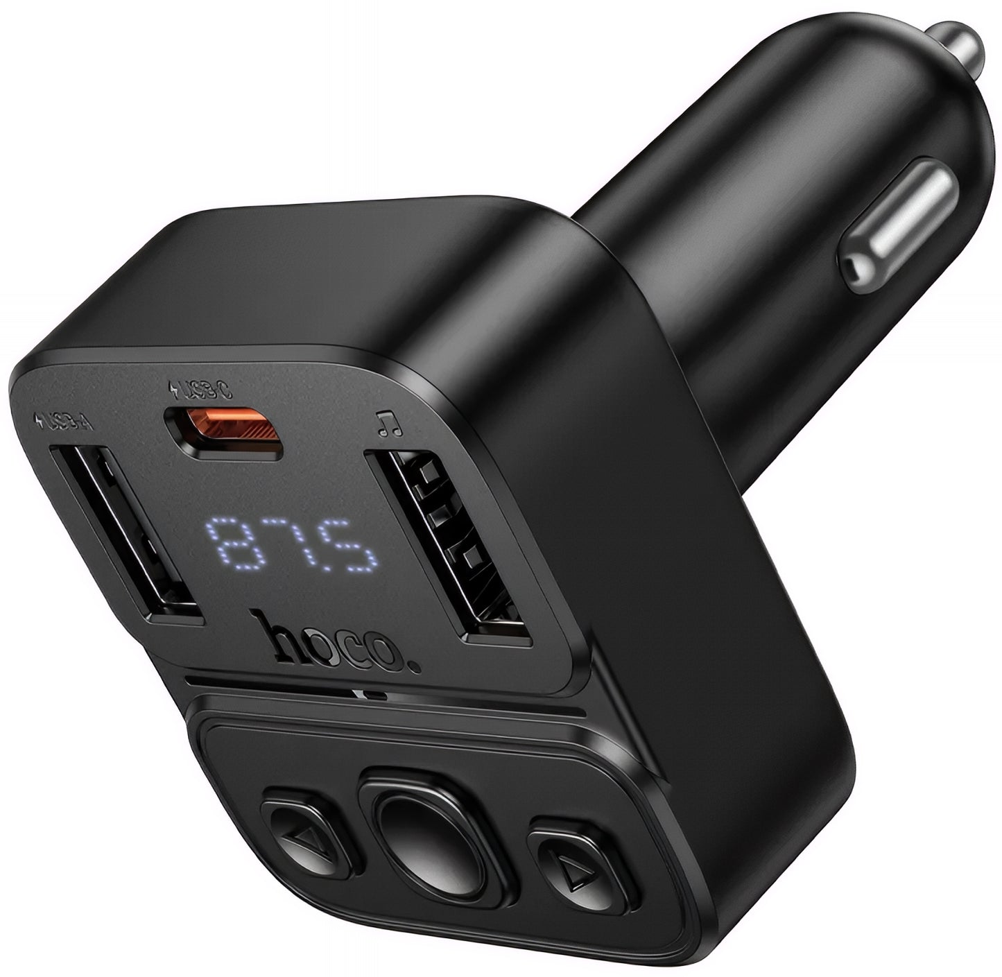 FM Bluetooth-modulator HOCO E87, 2 x USB-A - 1 x USB-C