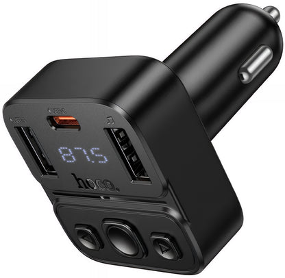 FM Bluetooth-modulator HOCO E87, 2 x USB-A - 1 x USB-C