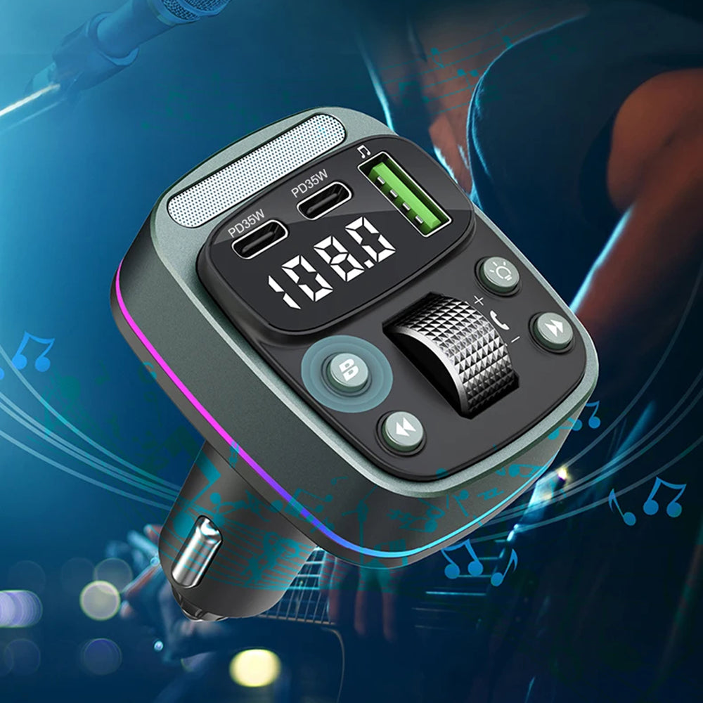 FM Bluetooth-modulator Techsuit EchoDrive, 1 x USB-A - 2 x USB-C