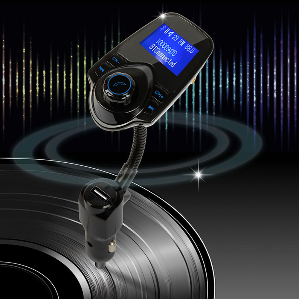 FM Bluetooth-modulator Techsuit MFM4, 1 x USB-A - 1 x 3,5 mm - 1 x microSD, Svart