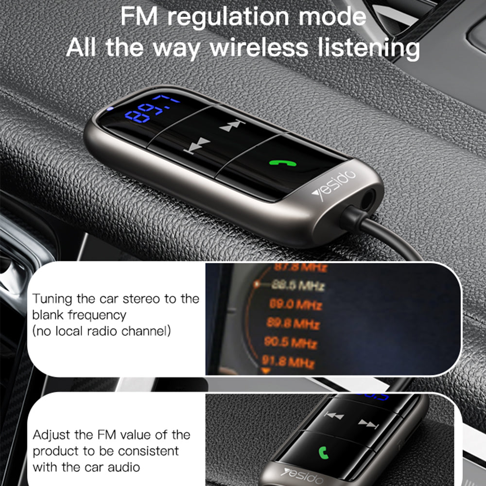 FM-modulator Bluetooth Yesido YAU32, 1 x 3.5mm - 1 x microSD