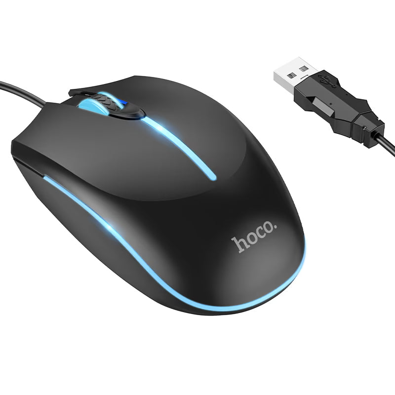 Kablet Gamingmus USB HOCO GM37, RGB, 2400DPI, Svart
