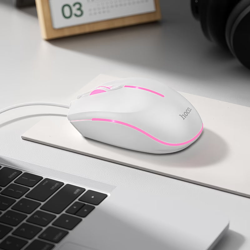Kablet Gamingmus USB HOCO GM37, RGB, 2400DPI, Hvit