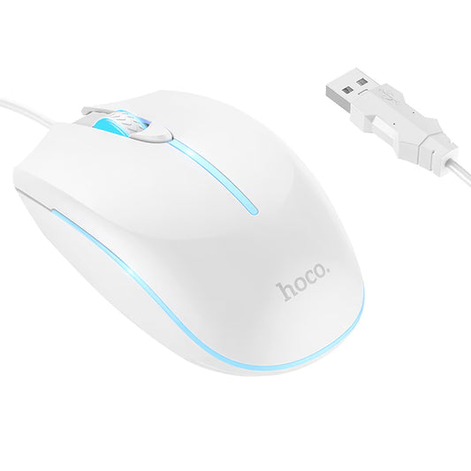 Kablet Gamingmus USB HOCO GM37, RGB, 2400DPI, Hvit