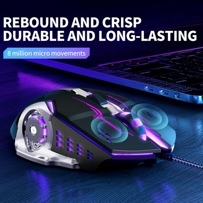 Gamingmus Kablet USB XO Design M10, RGB, 3200DPI, Svart