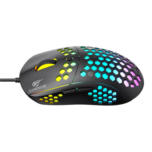 Gamingmus med kabel USB HAVIT MS1032, RGB, 800DPI - 6400DPI, Svart