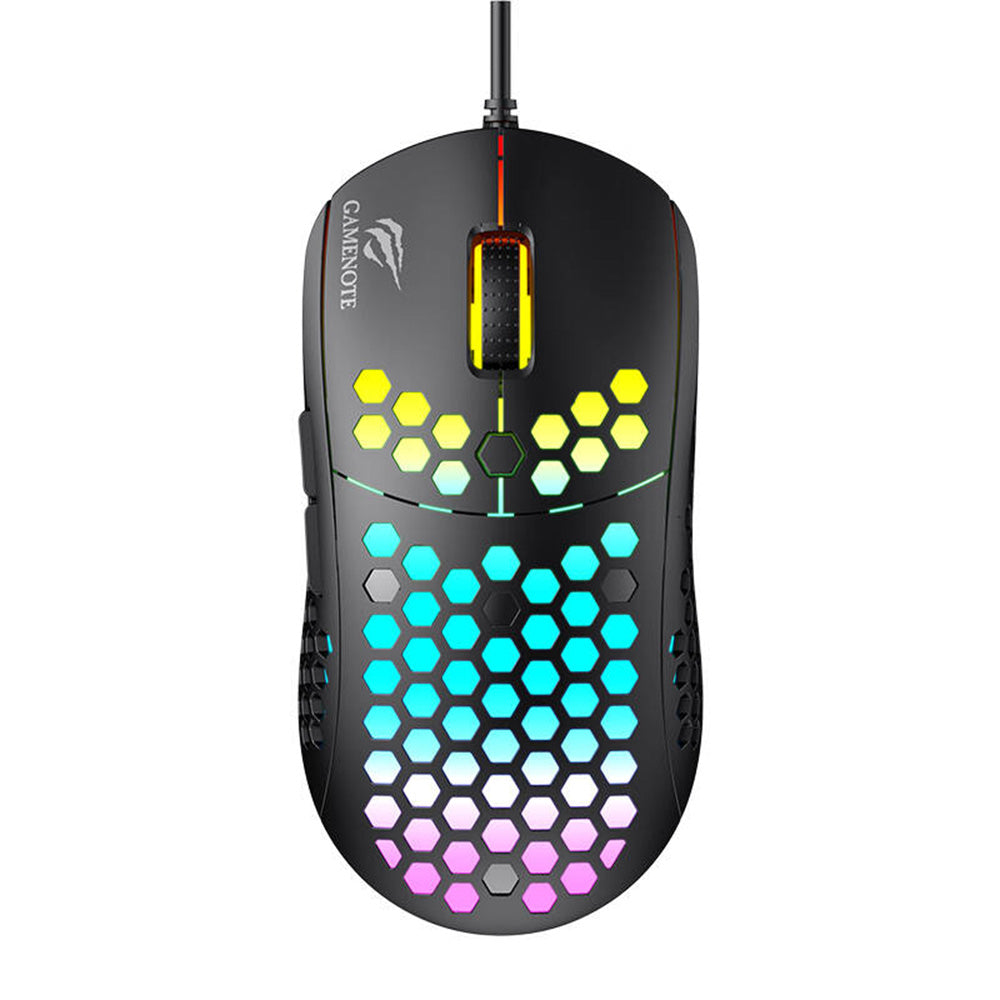 Gamingmus med kabel USB HAVIT MS1032, RGB, 800DPI - 6400DPI, Svart