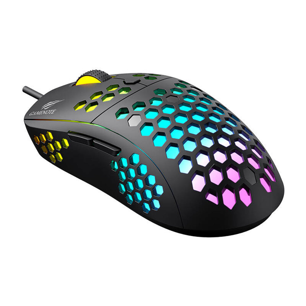 Gamingmus med kabel USB HAVIT MS1032, RGB, 800DPI - 6400DPI, Svart