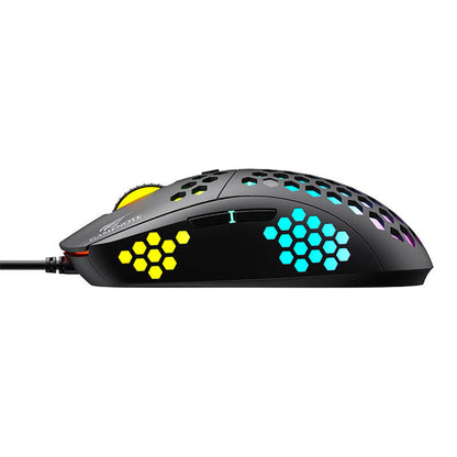 Gamingmus med kabel USB HAVIT MS1032, RGB, 800DPI - 6400DPI, Svart
