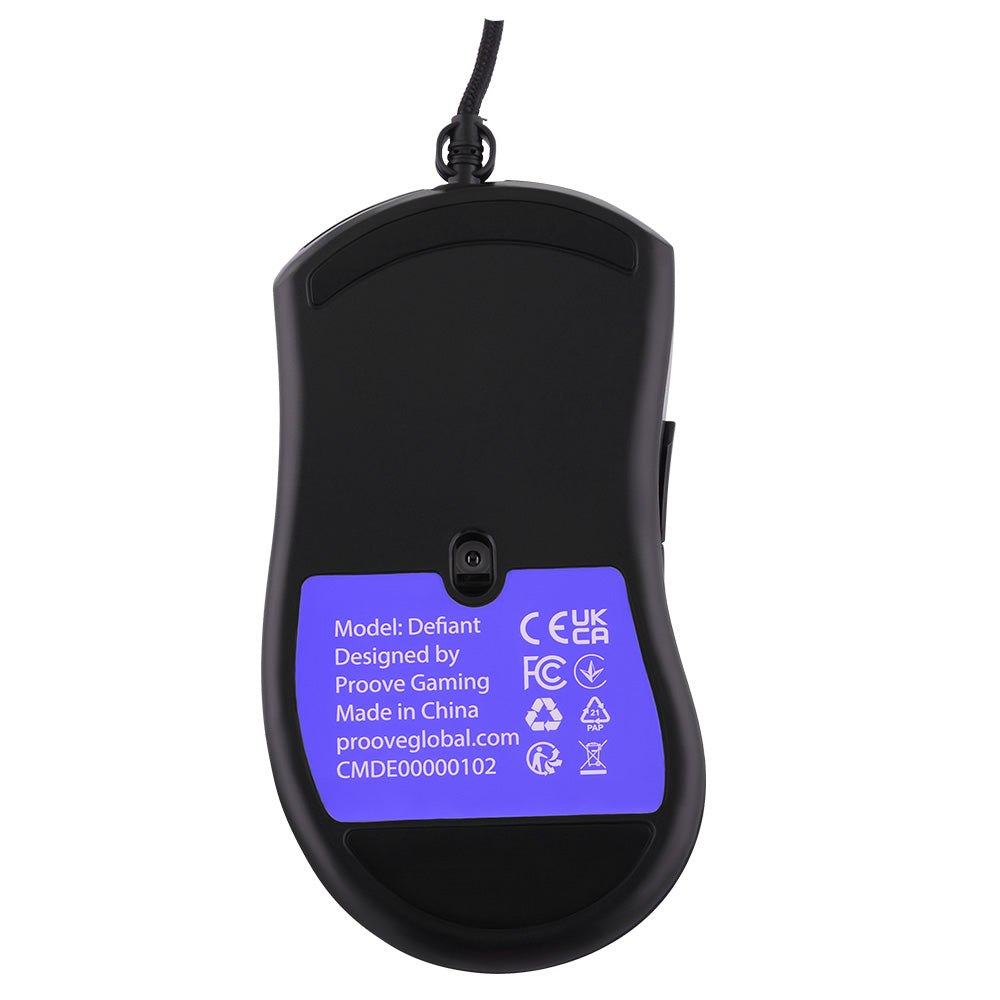 Gamingmus med kabel USB Proove Defiant, RGB, 7200DPI, Svart CMDE00000102