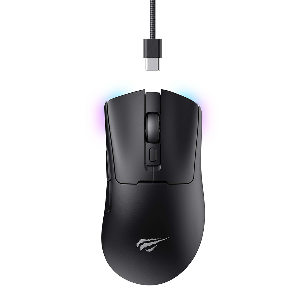 Trådløs Gaming Mus HAVIT MS966WB, 800DPI - 10000DPI, BT / Wi-Fi / Kablet, Svart