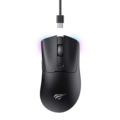 Trådløs Gaming Mus HAVIT MS966WB, 800DPI - 10000DPI, BT / Wi-Fi / Kablet, Svart