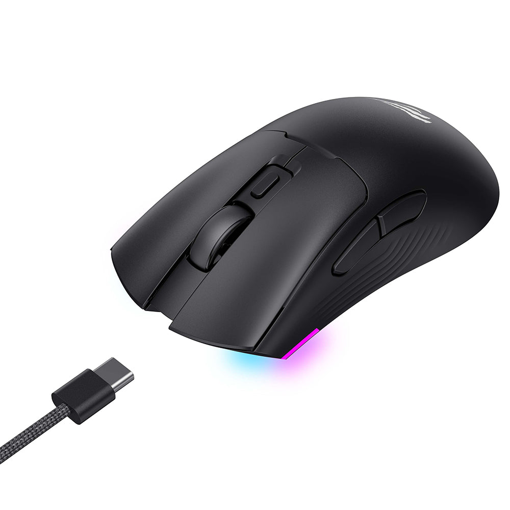 Trådløs Gaming Mus HAVIT MS966WB, 800DPI - 10000DPI, BT / Wi-Fi / Kablet, Svart