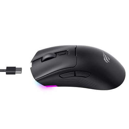Trådløs Gaming Mus HAVIT MS966WB, 800DPI - 10000DPI, BT / Wi-Fi / Kablet, Svart