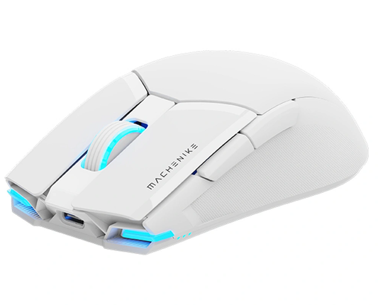 Trådløs Gamingmus Machenike M7 Pro, 1000DPI - 26000DPI, RGB, Hvit