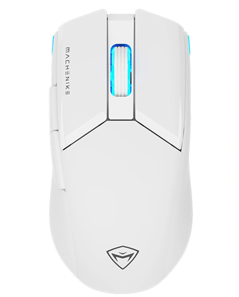 Trådløs gamingmus Machenike M7 Pro, RGB, 1000 DPI–26000 DPI, hvit