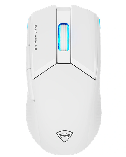 Trådløs gamingmus Machenike M7 Pro, RGB, 1000 DPI–26000 DPI, hvit