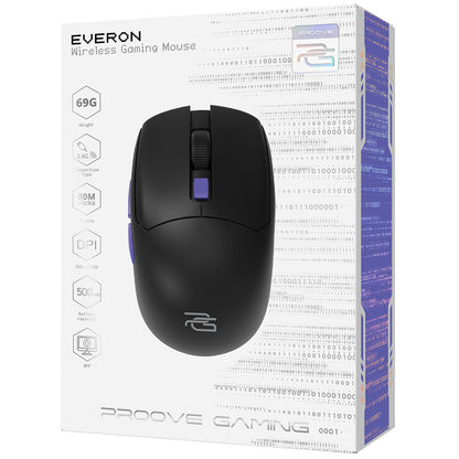 Trådløs Gamingmus Proove Everon, 800DPI - 10000DPI, Svart WMEV00022001
