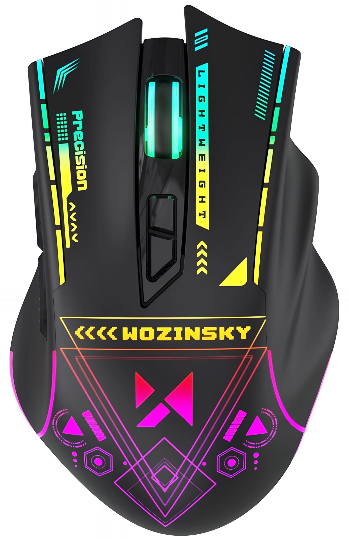Trådløs Gamingmus WZK WMGB-3200, 3200DPI, RGB, Svart