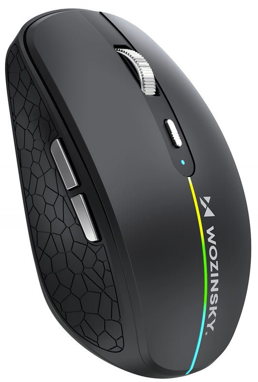 Trådløs Gamingmus WZK WMGK-1132, 1600DPI, RGB, BT / Wi-Fi, Svart