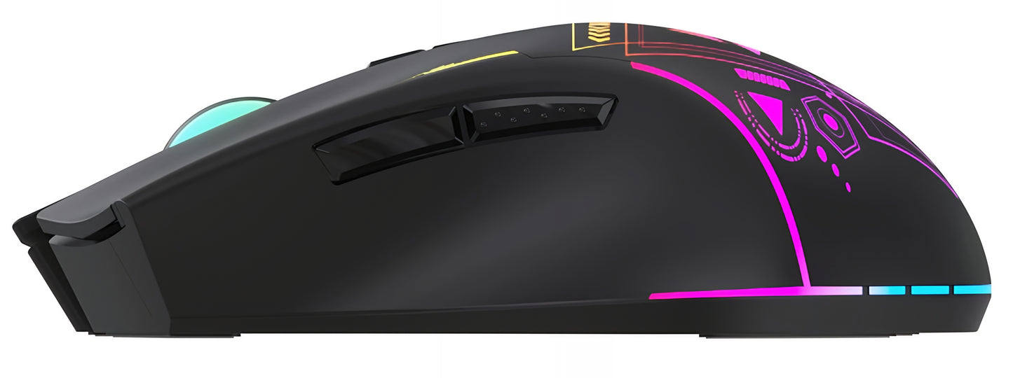 Trådløs Gamingmus WZK WMGB-3200, 3200DPI, RGB, Svart