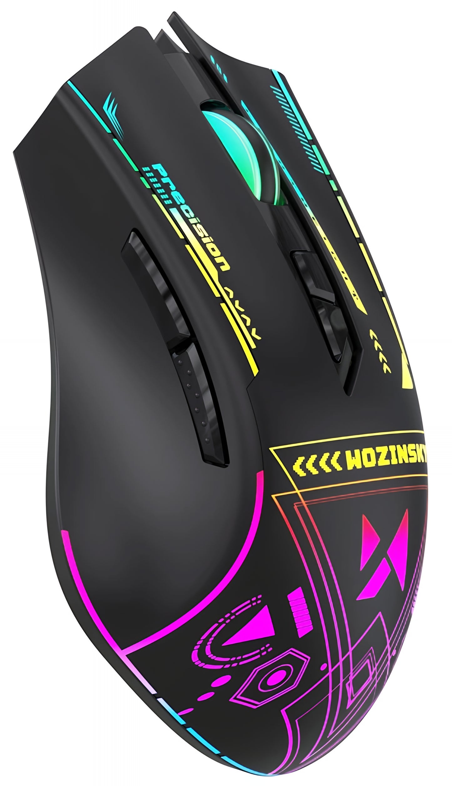 Trådløs Gamingmus WZK WMGB-3200, 3200DPI, RGB, Svart