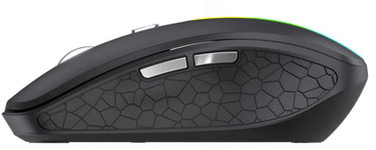 Trådløs Gamingmus WZK WMGK-1132, 1600DPI, RGB, BT / Wi-Fi, Svart
