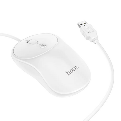 Kablet USB-mus HOCO GM13, 1600DPI, Hvit