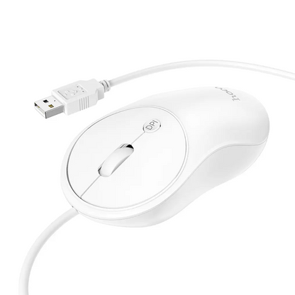 Kablet USB-mus HOCO GM13, 1600DPI, Hvit