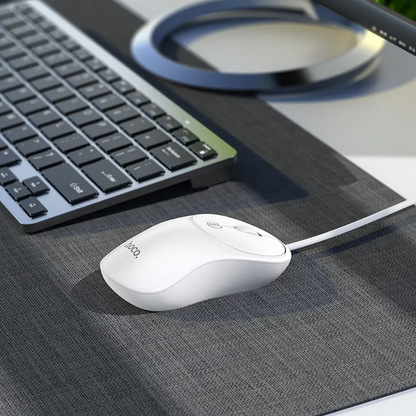 Kablet USB-mus HOCO GM13, 1600DPI, Hvit