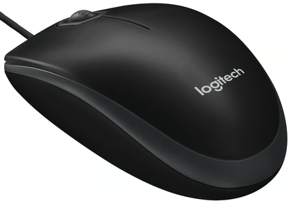 Mus med kabel USB Logitech B100, 1000DPI, Svart 910-003357