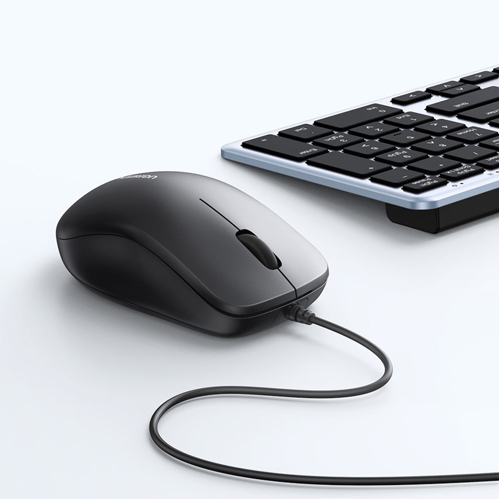 Mouse Wired USB UGREEN MU007, 1200DPI, 1.5m, Svart