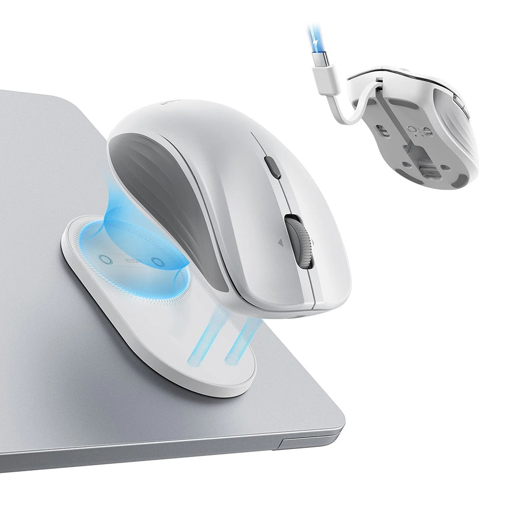 Trådløs Mus ESR MagMouse, 800DPI - 4800DPI, BT / Wi-Fi, Hvit