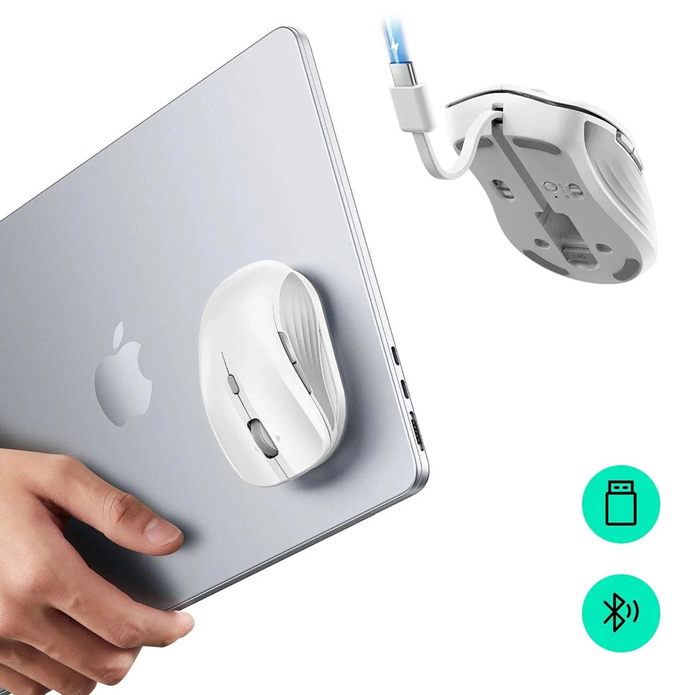 Trådløs Mus ESR MagMouse, 800DPI - 4800DPI, BT / Wi-Fi, Hvit